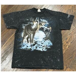 Vintage 1994 Three Wolves AOP Single Stitch T-Shirt Size Large Made in USA